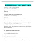 BUS 100 Midterm Exam with Answers