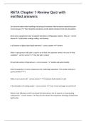 RETA Chapter 7 Review Quiz with verified answers