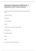 Industrial refrigeration &lpar;RETA&rpar; Ch&period; 1 Questions with correct answers