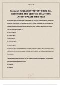 Rockwell FUNDAMENTALTEST FINAL ALL QUESTIONS AND VERIFIED SOLUTIONS LATEST UPDATE THIS YEAR