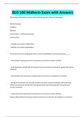 BUS 100 Midterm Exam with Answers