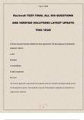 Rockwell TEST FINAL ALL 500 QUESTIONS AND VERIFIED SOLUTIONS LATEST UPDATE THIS YEAR