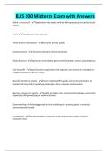 BUS 100 Midterm Exam with Answers