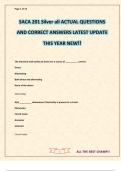 SACA 201 Silver all ACTUAL QUESTIONS AND CORRECT ANSWERS LATEST UPDATE THIS YEAR NEW&excl;&excl;