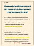 APhA Immunization Self-Study Assessment  TEST QUESTIONS AND CORRECT ANSWERS LATEST UPDATE THIS YEAR NEW&excl;&excl;