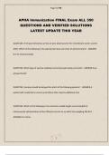 APHA Immunization FINAL Exam ALL 350 QUESTIONS AND VERIFIED SOLUTIONS LATEST UPDATE THIS YEAR