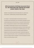APhA Immunization Self-Study Assessment Exam ALL 300 QUESTIONS AND VERIFIED SOLUTIONS LATEST UPDATE THIS YEAR