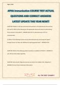 APHA Immunization COURSE TEST ACTUAL QUESTIONS AND CORRECT ANSWERS LATEST UPDATE THIS YEAR NEW&excl;&excl;