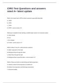 CIRO Test Questions and answers rated A&plus; latest update