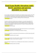 Health Alterations Final Exam &ndash; MATC Study Material with Complete Solutions &lpar;Verified&comma; 20242025&comma; Rated A&plus;&rpar;