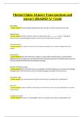 Florida Claims Adjuster Exam &lpar;2024&sol;25&rpar; &ndash; Verified Questions and Answers with A&plus; Grade