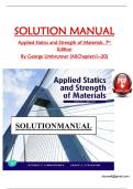 Solution Manual for Applied Statics and Strength of Materials&comma; 7th Edition by George Limbrunner - All Chapters Covered