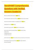TeenSMART Comprehensive Questions with Verified Answers Graded A&plus;