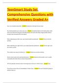 TeenSmart Study Set Comprehensive Questions with Verified Answers Graded A&plus;