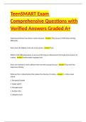 TeenSMART Exam Comprehensive Questions with Verified Answers Graded A&plus;