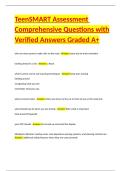 TeenSMART Assessment Comprehensive Questions with Verified Answers Graded A&plus;
