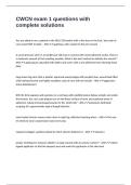 CWCN Exam Prep questions and answers rated A&plus;