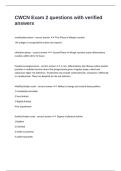 CWCN Exam 2 questions with verified answers
