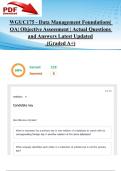 WGU C175 - Data Management Foundations&vert; OA&vert; Objective Assessment &vert; 115 Actual Questions and Answers Latest Updated 2025&sol;2026  &lpar;Graded A&plus;&rpar;