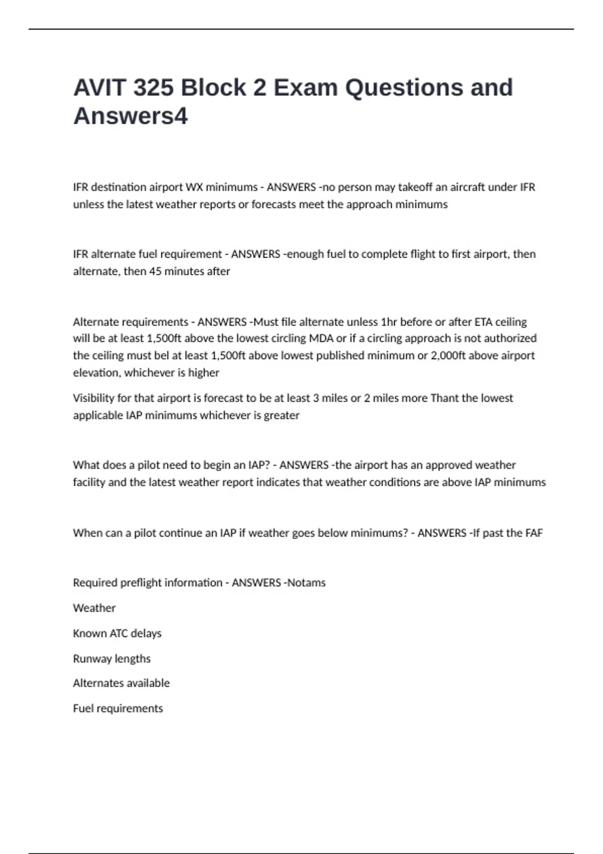 AVIT 325 Block 2 Exam Questions and Answers - AVIT 325 Block 2 - Stuvia US