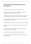 AVIT 221 Final Exam Questions and Answers