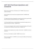 AVIT 221 Final Exam Questions and Answers