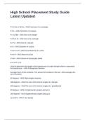 High School Placement Study Guide Latest Updated