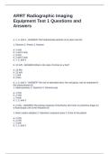 ARRT Radiographic Imaging Equipment Test 1 Questions and Answers