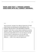 MGMT 3000 TEST 1- SIMOON CANNON QUESTIONS WITH ALL CORRECT ANSWERS&period;