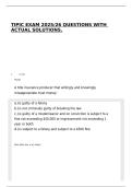 TIPIC EXAM 2025&sol;26 QUESTIONS WITH ACTUAL SOLUTIONS&period;
