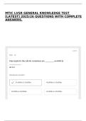 MTIC LVSR GENERAL KNOWLEDGE TEST &lbrack;LATEST&rsqb; 2025&sol;26 QUESTIONS WITH COMPLETE ANSWERS&period;