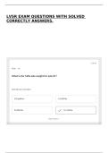 LVSR EXAM QUESTIONS WITH SOLVED CORRECTLY ANSWERS&period;