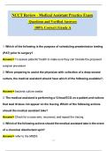 NCCT Medical Assistant Practice Exam 2025 &ndash; Full Review Questions & Answers PDF