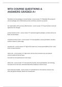 WTA COURSE QUESTIONS & ANSWERS GRADED A&plus;