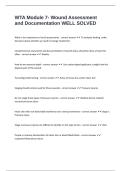 WTA Module 7- Wound Assessment and Documentation WELL SOLVED