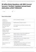 EXAM 3P APEA EXAM Questions with 100- Correct Answers &lowbar; Verified &lowbar; Updated &lpar;Actual Exam&rpar; 2025&lowbar;2026 LATEST VERSION&excl;&excl; 