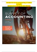 Test Bank for Survey of Accounting &ndash; Paul D&period; Kimmel&comma; 3rd Edition &vert; Verified Exam Questions and Answers