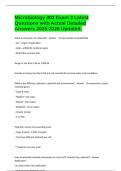 Microbiology 303 Exam 3 Latest Questions with Actual Detailed Answers 2025-2026 Updated&period;