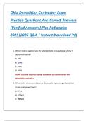 Compilation Bundle for Ohio Demolition Contractor Exams Practice Questions And Correct Answers &lpar;Verified Answers&rpar; Plus Rationales 2025&vert;2026 Q&A &vert; Instant Download Pdf