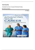 TEST BANK FOR Advancing Your Career&colon; Concepts of Professional Nursing Eighth Edition by Rose Kearney-Nunnery &comma; ISBN&colon; 9781719647717 &vert;All Chapters Included&comma; Rationalized Answers at the End of Every Chapter&vert; Guide A&plus;