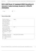 ECO 4223 Exam &num;1 &lpar;updated 2025&rpar; Questions & Answers &vert; Latest Already Graded A&plus; UPDATE 2025&vert;2026