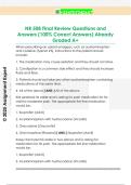 NR 508 Final Review Questions and  Answers &lpar;100&percnt; Correct Answers&rpar; Already  Graded A&plus;
