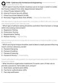 D488 - Cybersecurity Architecture & Engineering Exam Questions and Answers 100&percnt; Pass &vert;Already Graded A&plus;&vert; Verified and Updated &vert;Actual 2025&sol;2026 Cheat Sheet