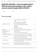 BSMCON NUR 2102 - Final Cumulative EXAM 2025 &lpar;Actual Exam&rpar; Questions with verified Answers &lpar;Latest Update 2025&rpar; UPDATE&excl;&excl;