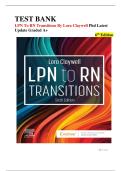 LPN to RN Transitions &ndash; 6th Edition &lpar;Lora Claywell&comma; PhD&rpar; &vert; Complete Test Bank with Questions and Answers