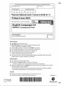 2025 Pearson Edexcel GCSE English Language 2&period;0 paper 2 &lpar;1EN2&sol;02&colon; Contemporary Texts&rpar;