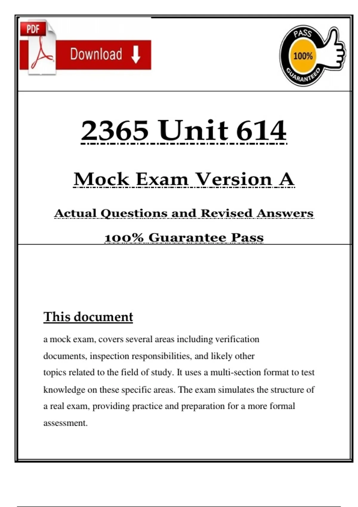 2365 Unit 614 Mock Exam Version A Actual Questions And Revised 2365-unit-614-mock-exam-version-a-actual-questions-and-revised