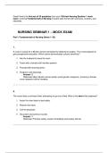 Nursing Seminar 1 &ndash; Mock Exam with Practice Questions and Answers