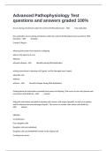 Advanced Pathophysiology Test questions and answers graded 100&percnt;