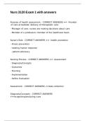 Nurs 3120 Exam 1 with answers